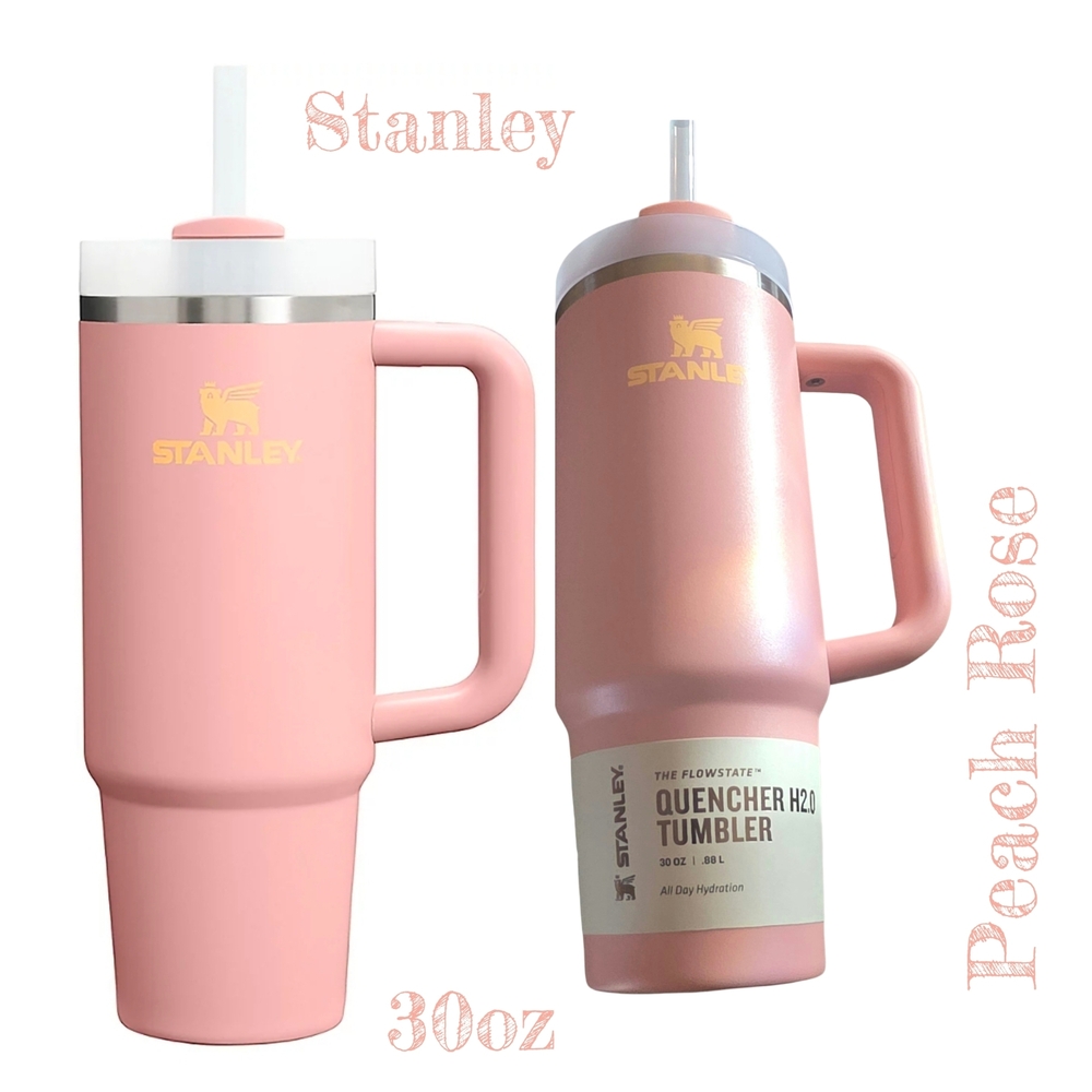 Stanley Peach Rose 30oz Tumbler with Handle and Straw New